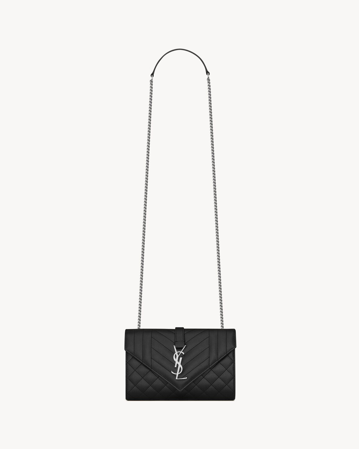 YSL Envelope Small in Quilted Grain De Poudre Embossed Leather - Image 1